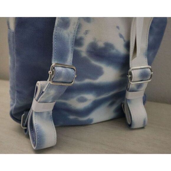 BP. Women's One Size Blue/White Adjustable Shoulder Strap Canvas Backpack - Picture 3 of 10